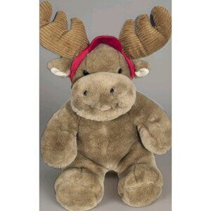Vintage Stuffed Plush Moose Christmas 18 inch Commonwealth Toy Brown 1991